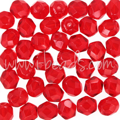 Kjøp Siam rubinbohemske fasetterte perler 6 mm (50)