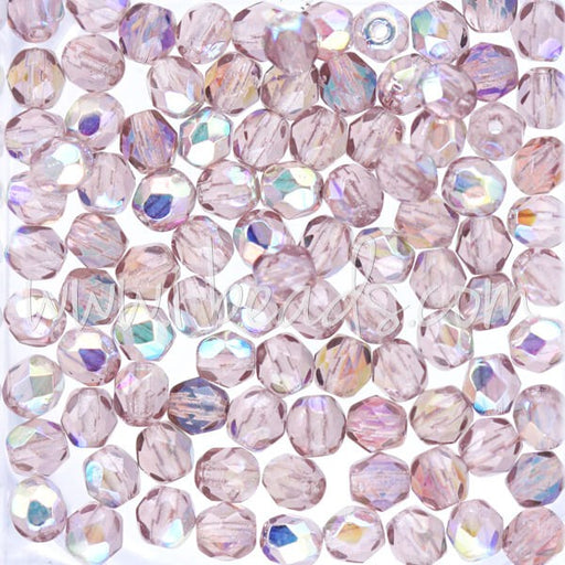Kjøp Bohemske fasetterte perler lys ametyst ab 4 mm (100)