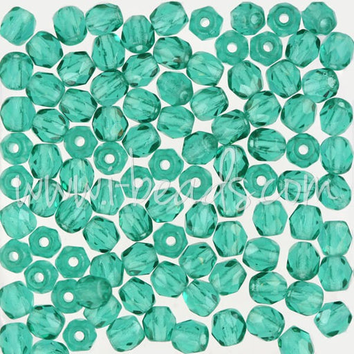 Kjøp Fasetterte bohemske smaragdperler 4 mm (100)