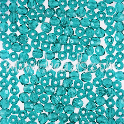 Kjøp Blågrønne bohemske fasetterte perler 3 mm (50)