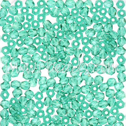 Kjøp Fasetterte bohemske smaragdperler 3 mm (50)