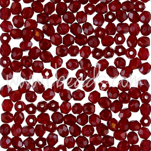 Kjøp Fasetterte bohemske rubinperler 3 mm (50)