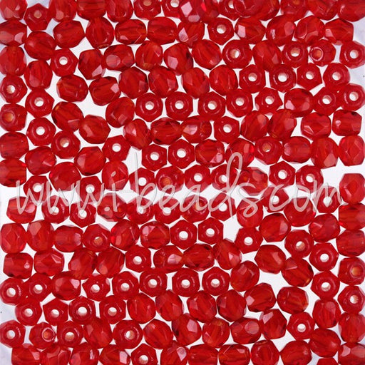 Kjøp Siam rubinbohemske fasetterte perler 3 mm (50)