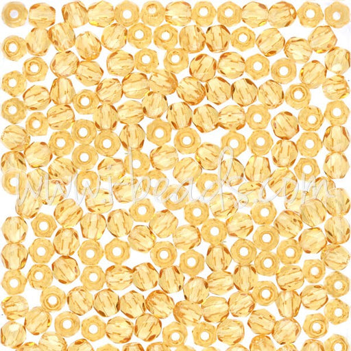 Kjøp Bohemske fasetterte perler medium topas 3 mm (50)