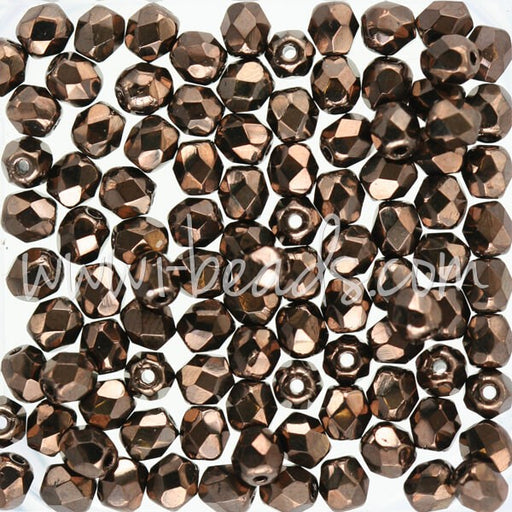 Kjøp Mørk bronse bohemske fasetterte perler 4 mm (100)