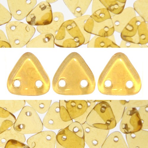 Kjøp CzechMates 2-hulls perler trekant topas champagneglans 6mm (10g)