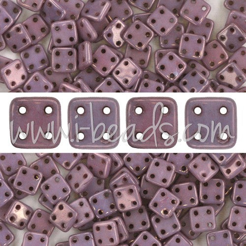 Kjøp CzechMates QuadraTile 4-hullsperler 6 mm Luster Opaque Lilac (10g)