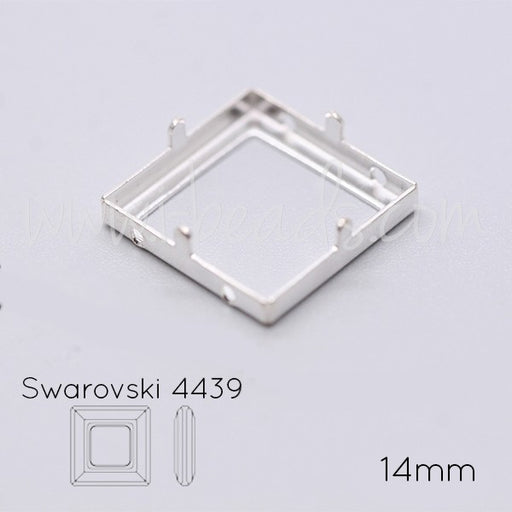 Kjøp Syinnstilling for krystall 4439 kosmisk kvadrat 14 mm sølv (1)