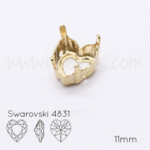 Kjøp Påsydd innstilling for hjertekrystall 4831 11mm gull (2)