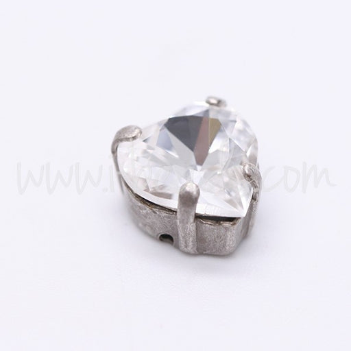Kjøp Påsydd innstilling for hjertekrystall 4831 11mm gammelt sølv (2)