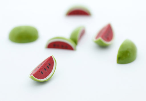Kjøp vannmelon i miniatyr fimo skive - gourmet harpiks dekorasjon