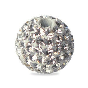 Kjøp Shamballa-stil rund deluxe halvboret krystallperle 8 mm (2)