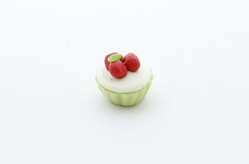 Kjøp miniatyr fimo cupcake 1 cm grønn - gourmet kreasjon polymer leire