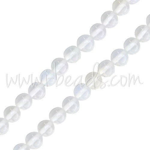 Kjøp 6 mm runde rekonstituerte månesteiner på wire (1)