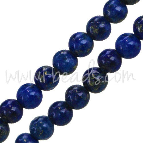 Kjøp 8 mm Lapis Lazulis runde perler på snor (1)