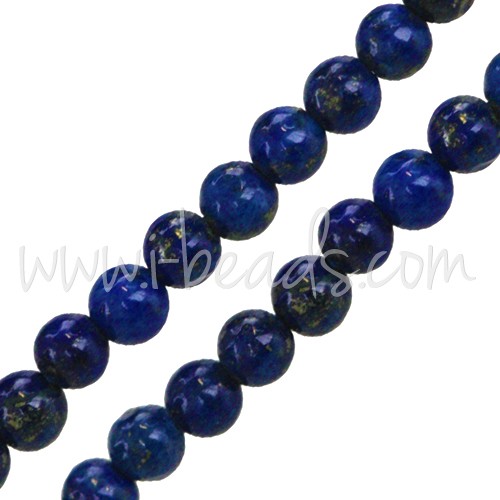 Kjøp Runde Lapis Lazulis perler 6 mm på snor (1)