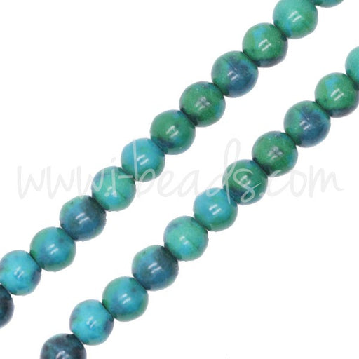 Kjøp Runde Azurite Chrysocolla perler 4 mm på wire (1)