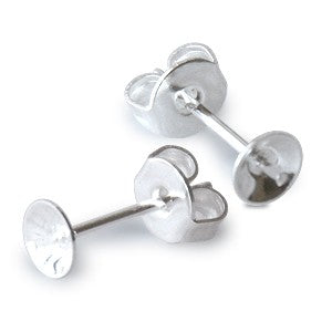 Kjøp Ørestift for perler for montering av 6 mm sølvmetall (2)