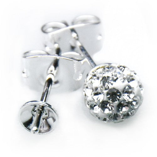 Kjøp Ørestift for perler for montering av 6 mm sølvmetall (2)