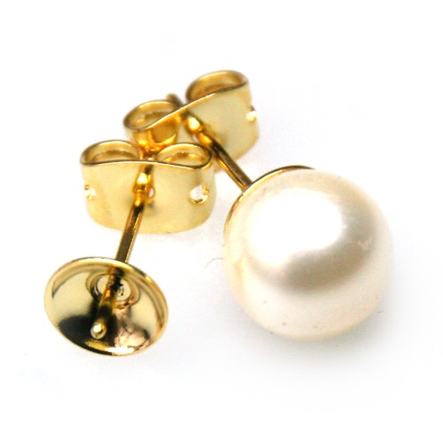 Kjøp Ørestift for perler for montering av 8 mm gullmetall (2)