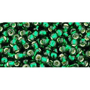 Kjøp cc36 - Toho frøperler 8/0 sølvforet grønn smaragd (10g)