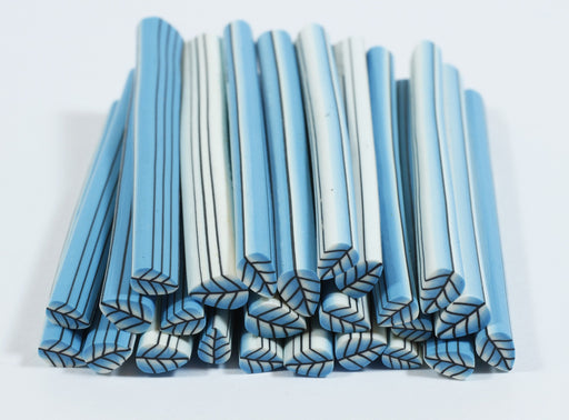 Kjøp fimo canes x10 BLUE LEAVES - polymer leirestokk til en smart pris