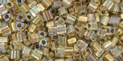 Kjøp cc262 - Toho trekantperler 2,2 mm innvendig farge krystall/gull foret (10g)