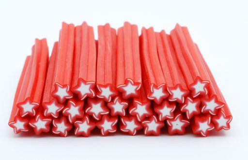 Kjøp fimo canes x10 RED STAR - polymer leirestokk til en smart pris