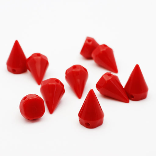 Kjøp nagleperler x10 rød pigg i harpiks - 10x15mm