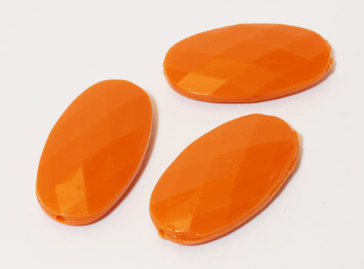Kjøp x3 35x20x7mm oransje fasetterte perler - smykkeskaping
