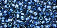 Kjøp cc263 - runde perler Toho Takumi LH 11/0 innvendig farge regnbuekrystall/lys capri (10g)