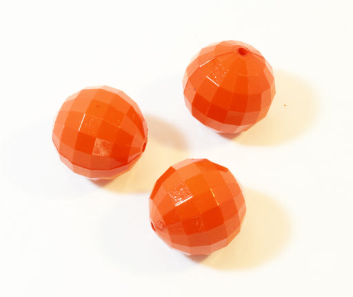 Kjøp Sett med 3 oransje fasetterte akrylperler - DIY-støtte