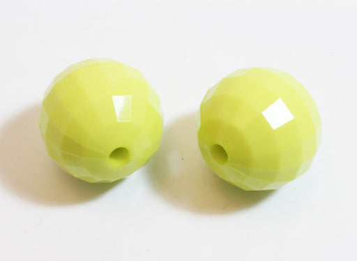 Kjøp sett med 2 runde fasetterte eplegrønne perler - smykker