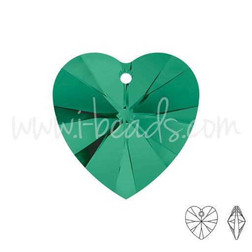 Kjøp smaragd krystall hjerteanheng 10 mm (2)