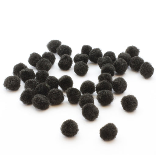 Kjøp sorte runde pomponger x40 i ull 10mm - Til å sy eller lime