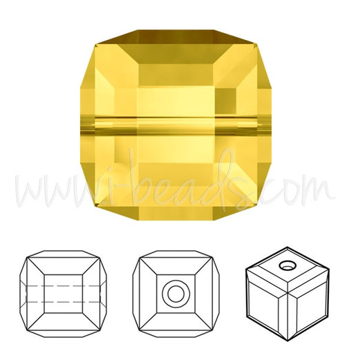 Kjøp Lyse topas krystall kube perler 6 mm (2)