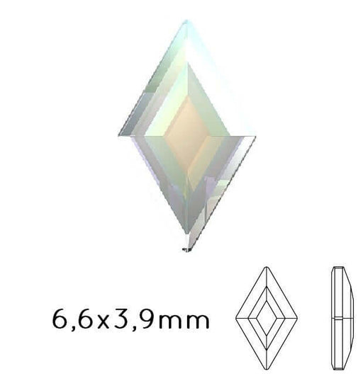 Kjøp 2773 krystall flat bakside Diamand Shape rhinestones krystall AB 6,6x3,9mm (5)