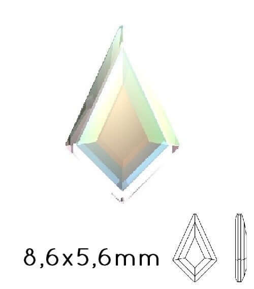 Kjøp 2771 krystall flat bakside KITE rhinestones krystall AB 8,6x5,6mm (5)