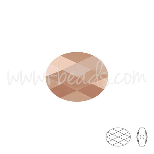 Kjøp Mini ovale krystallperler 5051 krystall rosa gull 8x6mm (2)