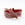 Grossist i Pigg semsket skinn 5x2mm mørk rød med sølv rhinestones - semsket skinnsnor selges i metervare