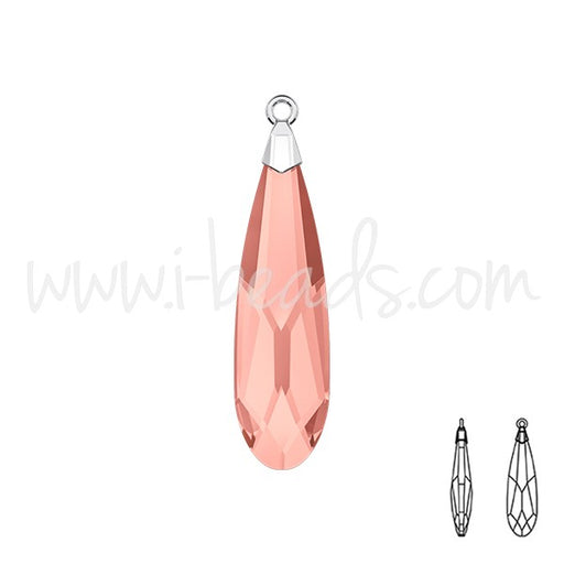 Kjøp Krystallanheng 6533 regndråpe blush rosa rhodium 23mm (1)