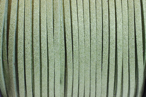Kjøp skinnende grønn semsket skinn 3mm - snor i metermål