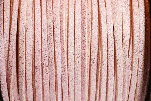 Kjøp skinnende rosa semsket skinn 3mm - ledning i metermål