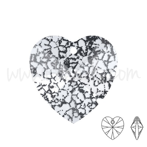 Kjøp Krystallhjerteanheng 6228 krystallsvart patinaeffekt 10mm (1)