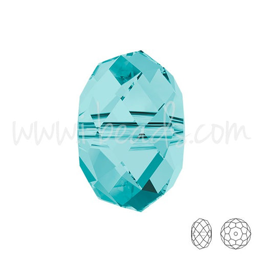 Kjøp Krystall briolette perler 5040 lys turkis 6mm (10)