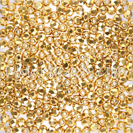 Kjøp Gullbelagte bohemske fasetterte perler 2 mm (50)