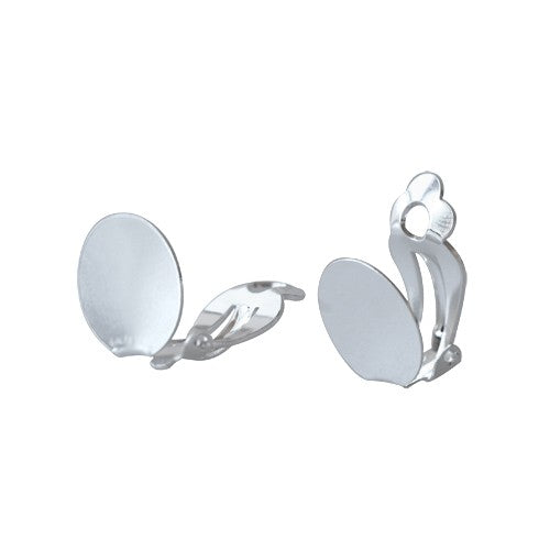 Kjøp 13 mm sølvbelagte øredobber i messing (2)