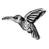 Kjøp Hummingbird perle lagret sølvmetall 13x18mm (1)