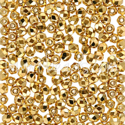 Kjøp Gullbelagte bohemske fasetterte perler 3 mm (50)