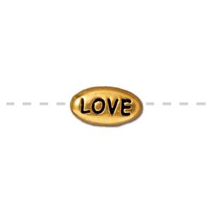 Kjøp Gammel gullmetall kjærlighetsperle 11mm (1)